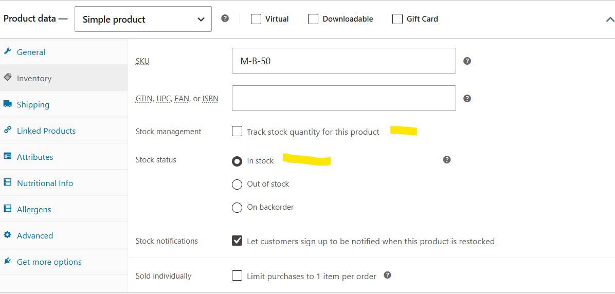 Tracking Inventory vs. In Stock