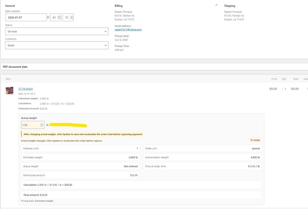 Using the Reserved Weight Logic In Woo Products
